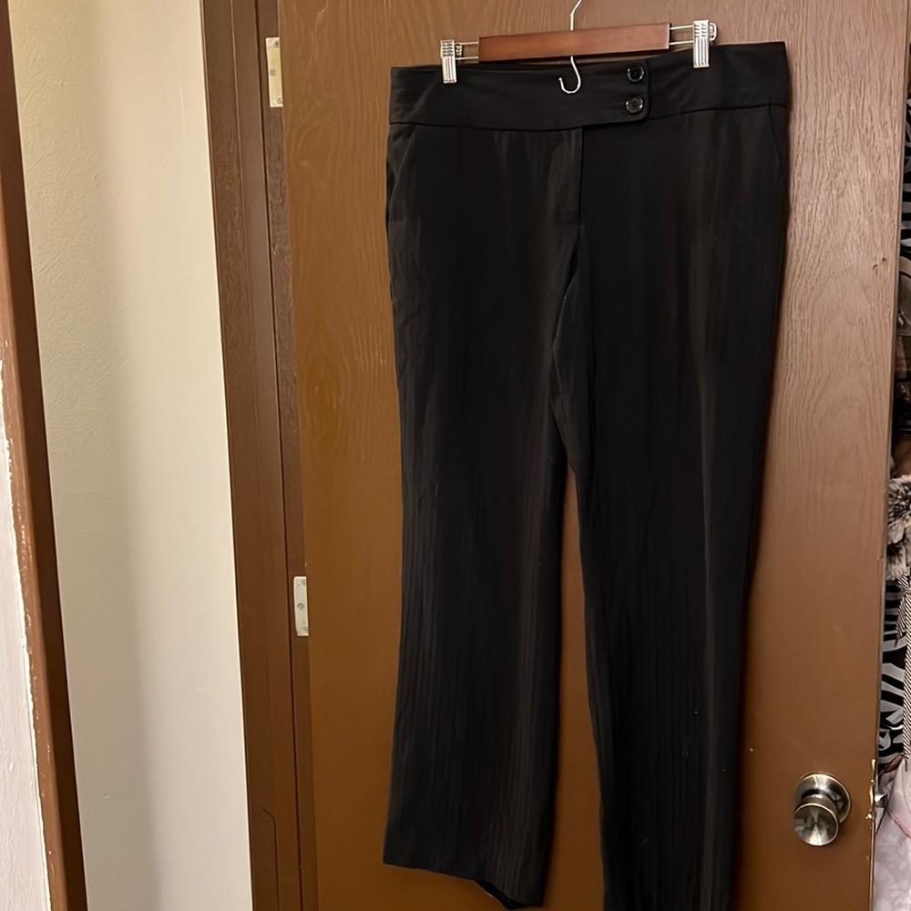 Women’s black pin stripe dress pants